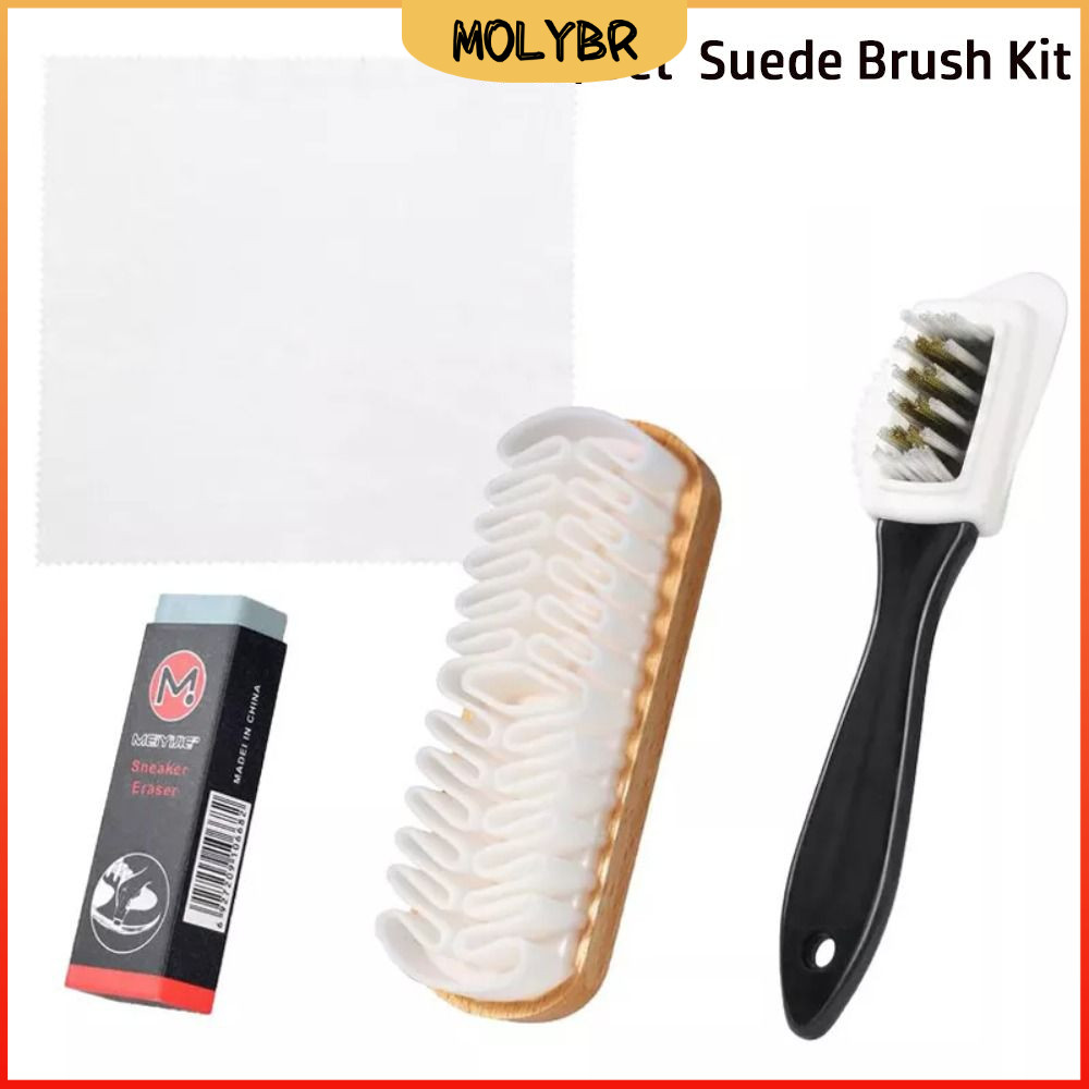MOLYBR 4 Pçs/Set Kit De Escova De Camurça Com Borracha , Escovas Nubuck Para Remoção De Manchas Uso Doméstico , Ferramen