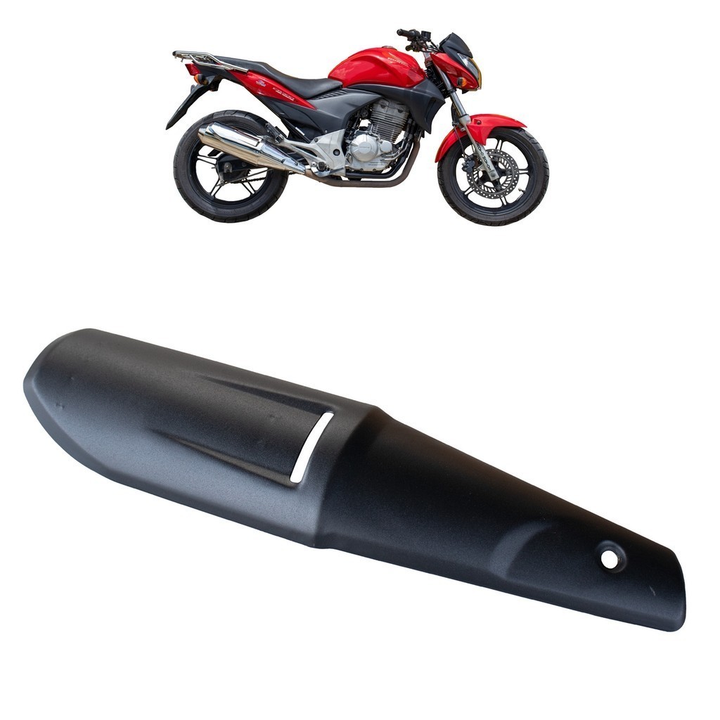 PROTETOR DE ESCAPE CB 300 R 2009 A 2015 PRETO FOSCO MA ACESSÓRIOS