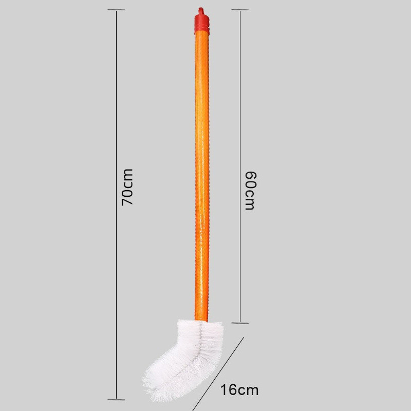 Escova de limpeza doméstica de aço inoxidável com cabo longo e cabo de madeira maciça, escova para balde de água mineral