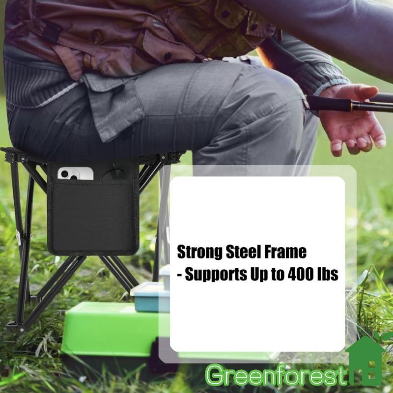 greenfor Pequeno Assento Acampamento Dobrável Design Rolamento Carga 150kg Suporte Configuração Rápida Construç