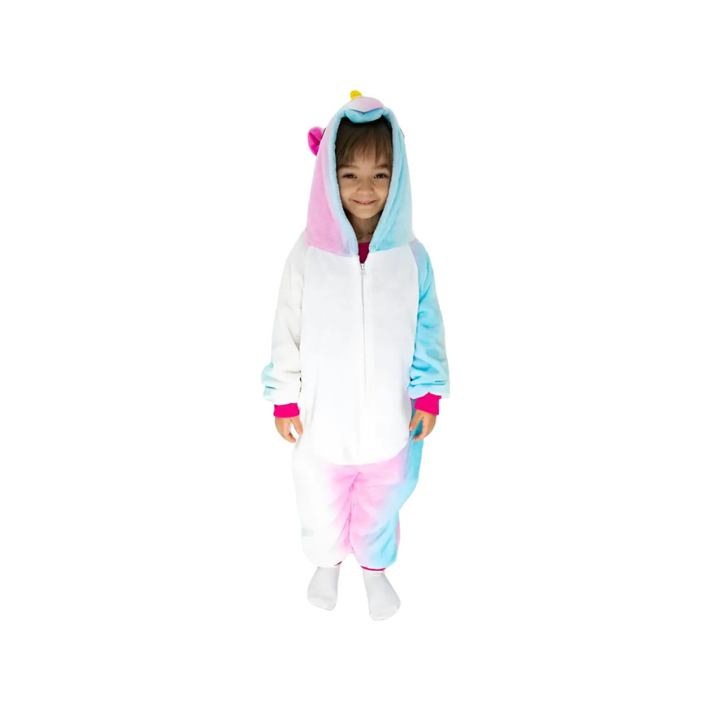 Macacão Kigurumi Unicórnio Colorido Infantil De 8 A 7 Anos Zona Criativa Pijama Confortável