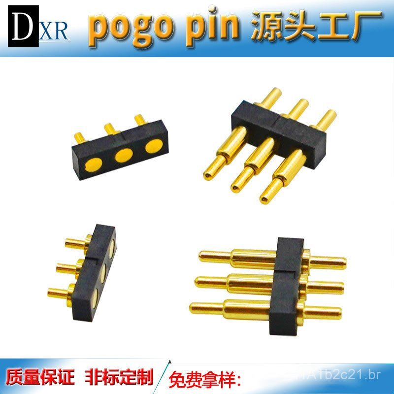 Conector de pinos macho-fêmea de 3 pinos, pino de mola pogopin, pino de contato de bateria DIP, sonda de mola digital 3C