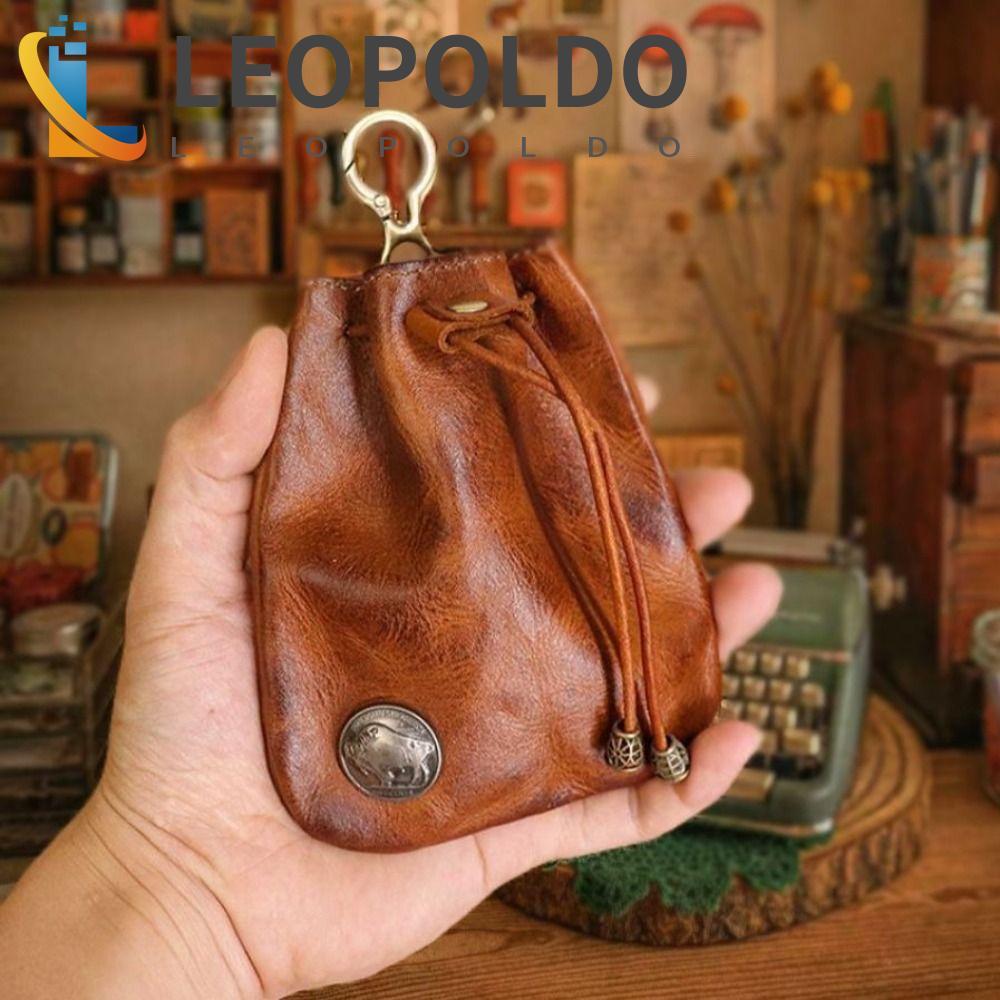 Carteira Com Chave Cordão LEOPOLDO , Bolsa Retrô Vintage Para Troca De Moedas Chaveiro PU Simples Medieval
