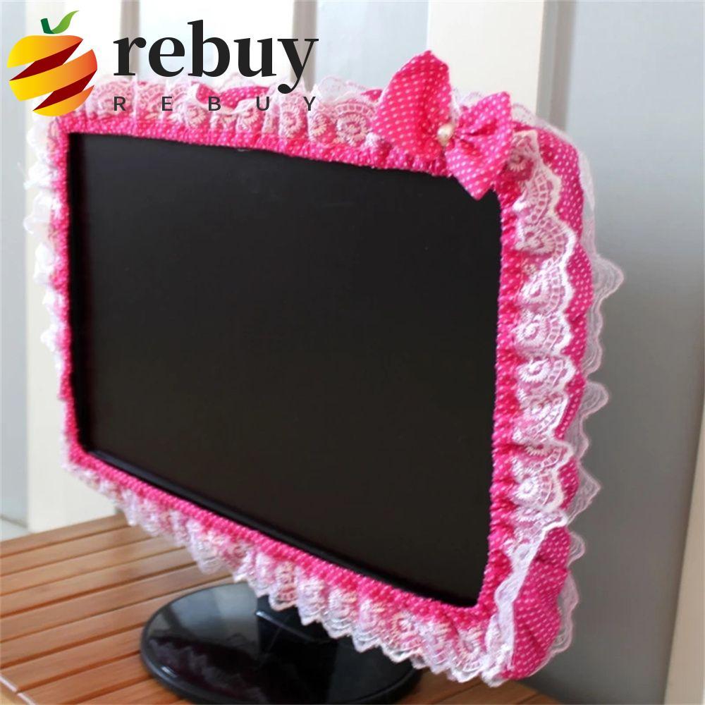 REBUY1 Capa De Renda Para Computador , Decorações Casa , Fofa , À Prova De Poeira , Laço , Elástico , Rosa , Protetora N