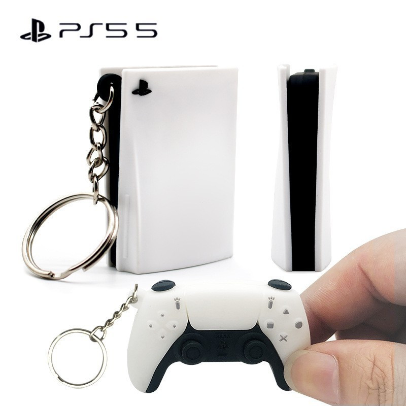 Moda Ps5 Simulação Cola Console Jogo Manusear Chaveiro PVC Pingente Meninos Porta-Chaves De Maré Simples Ornamentos Pend