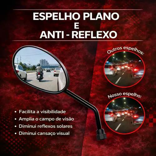Retrovisor Da Biz 125 110 100 Par Espelho Para Pop 100 110i — imagem 2 de 2