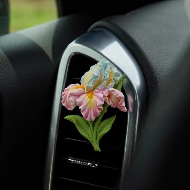 Decoração De Interiores De Carro Saída De Ar Condicionado Difusor De Aroma Temperamento Requintado Flores Perfume Estilo