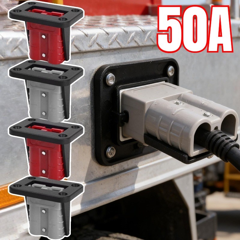 Conector Anderson 50A-Para Veículos RV Yacht Truck Bus-Suporte De Instalação Integrado-Plugue De Conexão Rápida Da Bater