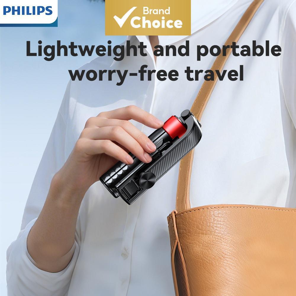 PHILIPS Mini Tripé de Pau de Selfie com Extensão Telescópica de 76 cm, Rotação 720°, Controle Remoto Wireless, Liga de