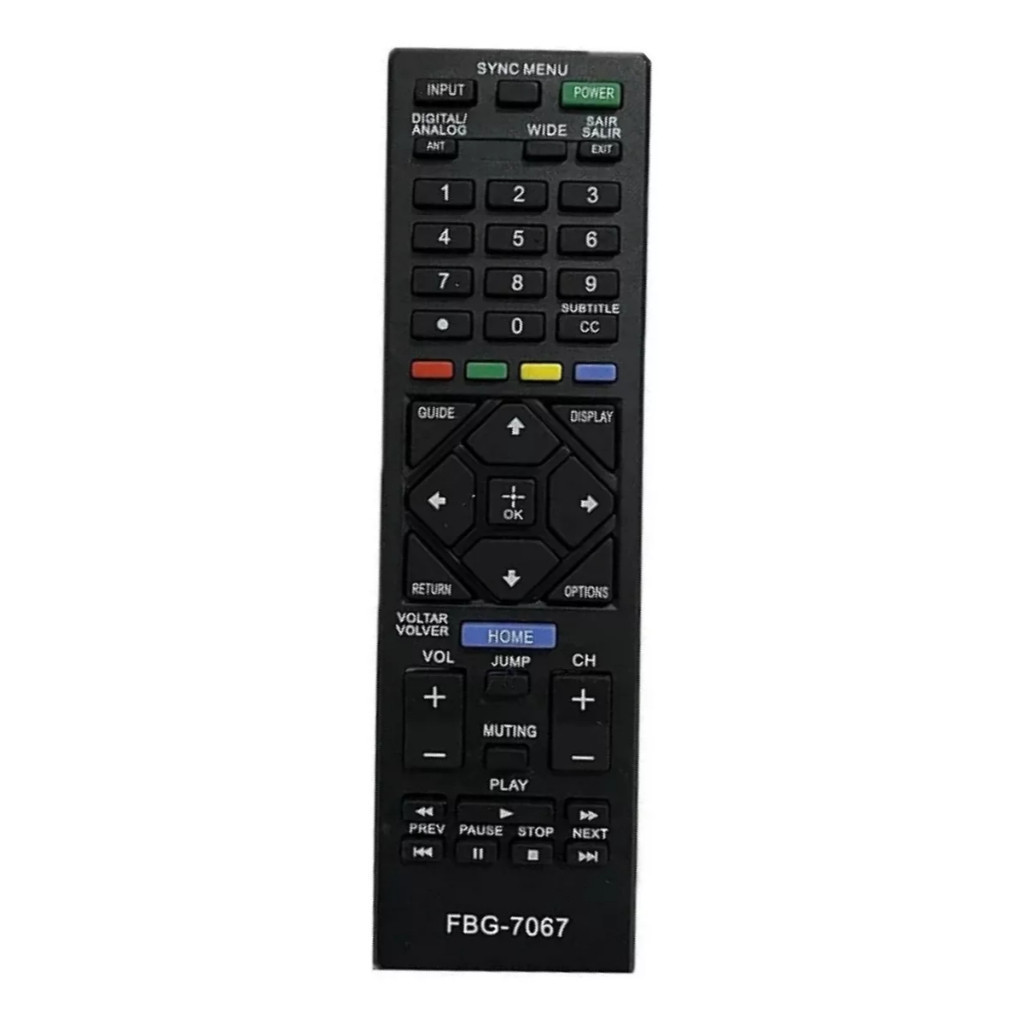Controle Remoto Para Tv Sony Smart Led FBG 7067 LHS 7077 LE 7067 RBR 7077 LE 7062 LE 7067 + Pilhas
