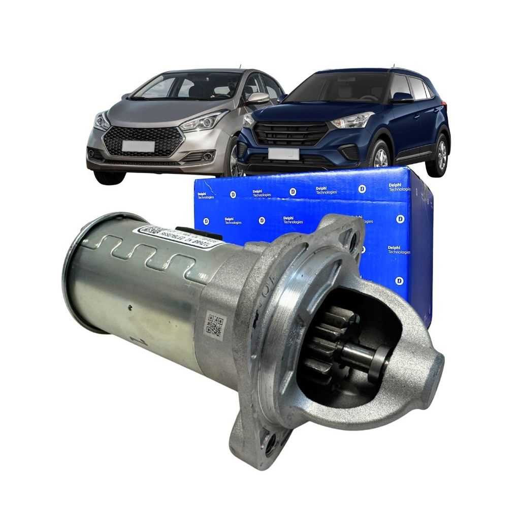Motor De Partida Arranque Para Hyundai HB20 Creta 1.0 T-GDI Start Stop 2008 a 2021 Delco Remy Delphi