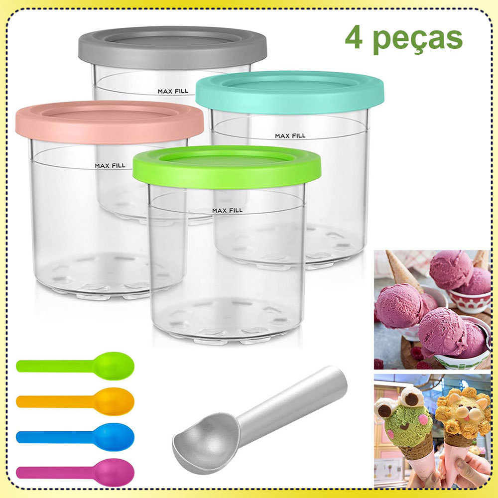 Kit 9 pçs Copo De Sorvete , Recipientes Com Tampas Para NC301 NC300 NC299AMZ Série Sorveteira