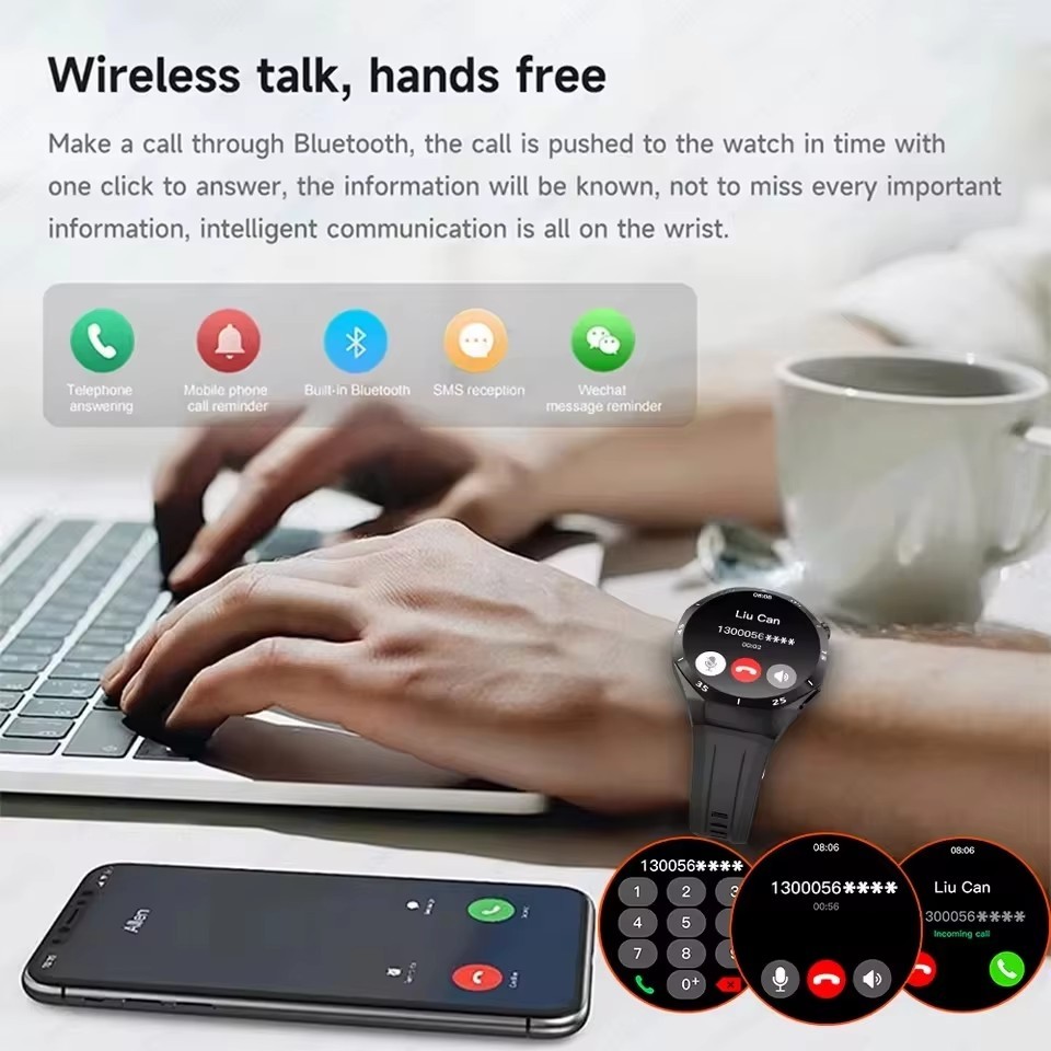 LIGE GT5 Pro Esportes Relógio Inteligente Multifuncional 1.52 " HD Tela AMOLED Freqüência Cardíaca Bluetooth Chamada À P