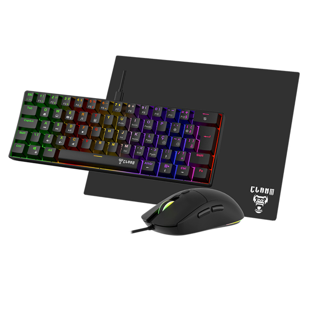 Combo Gamer Rgb Darkline Lite Mouse Teclado Mouse Pad Clanm