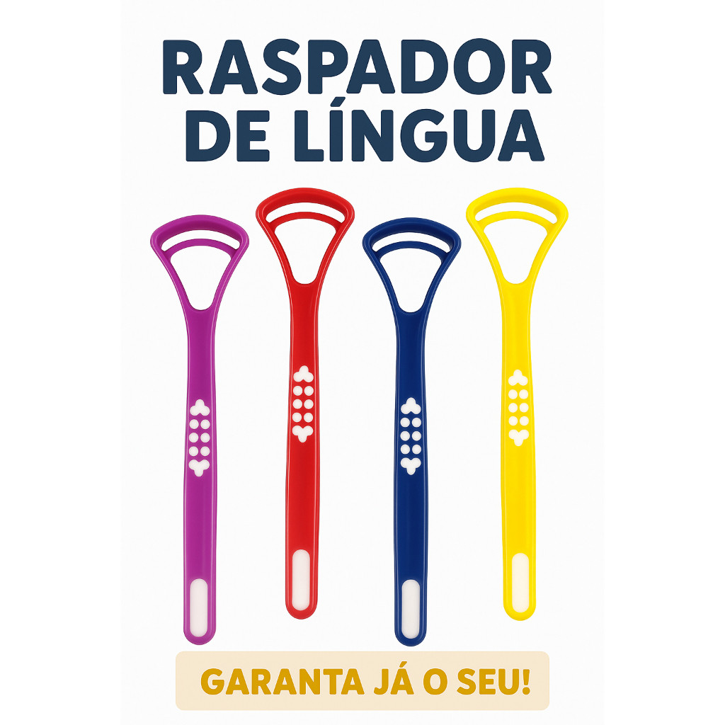Raspador De Língua - Hienização e Limpeza Profunda (ESCOLHA A COR)