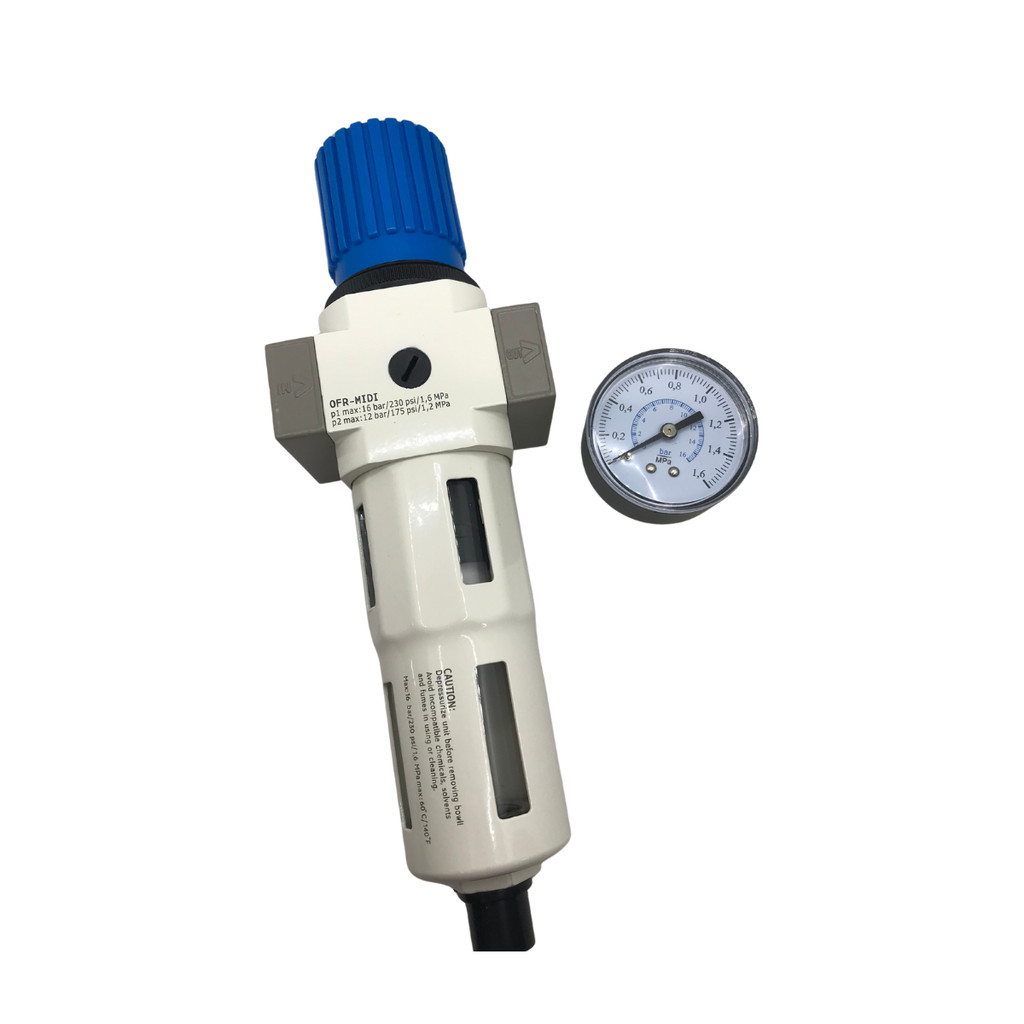 Filtro Rosca 1/4 Regulador De Pressão De Ar com Manômetro 16 Bar 240 Psi para Compressor