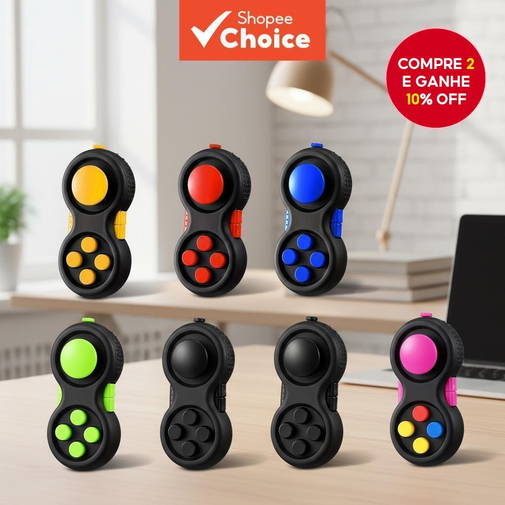 Almofada Controladora com 8 Funções de Fidget, Brinquedo Cubo para Alívio do Estresse, Ansiedade, TDAH, Autismo, em Oferta na Shopee
