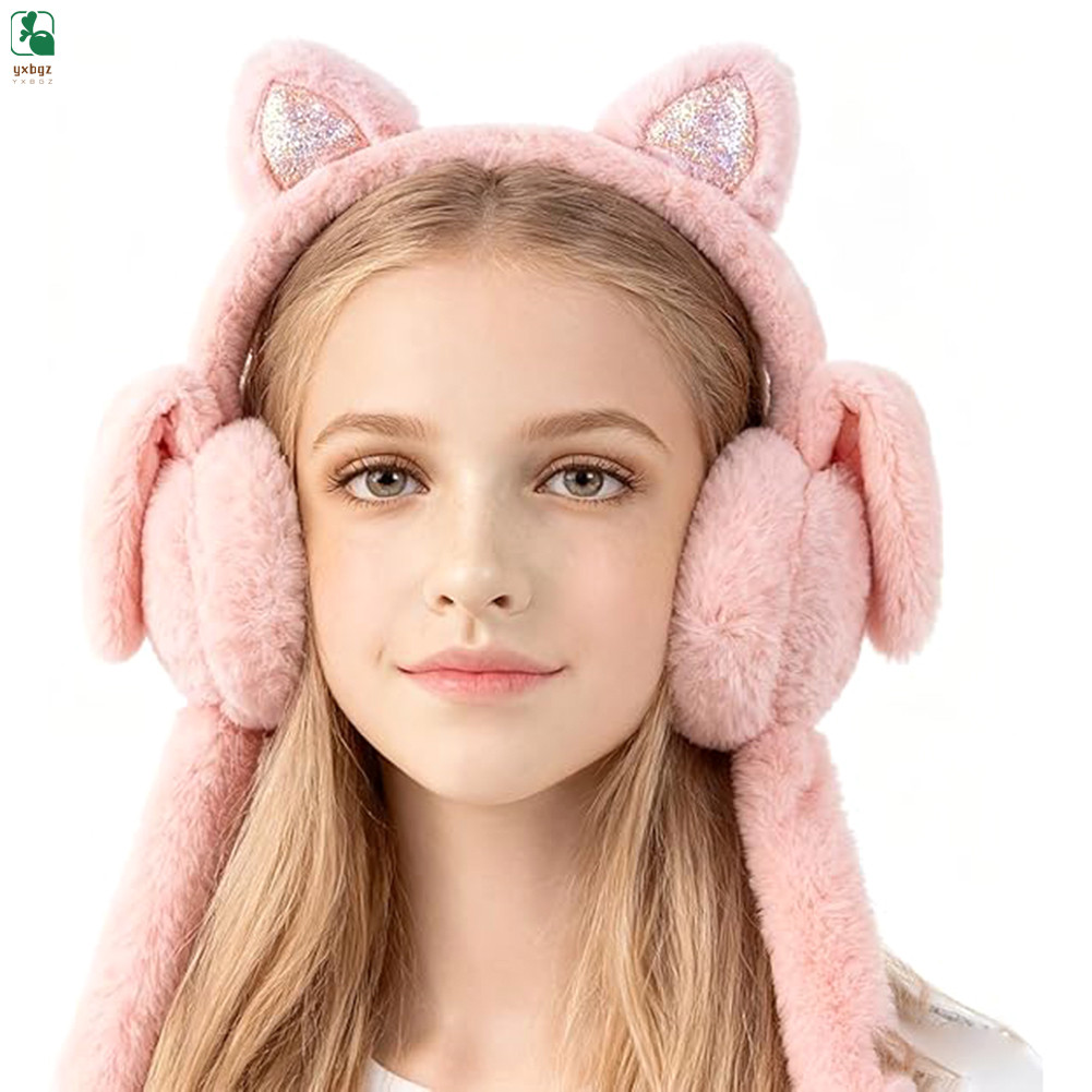 Protetores De Orelha Quentes Com De Gato Para Meninas , Acessórios Clima Frio Inverno E Outono