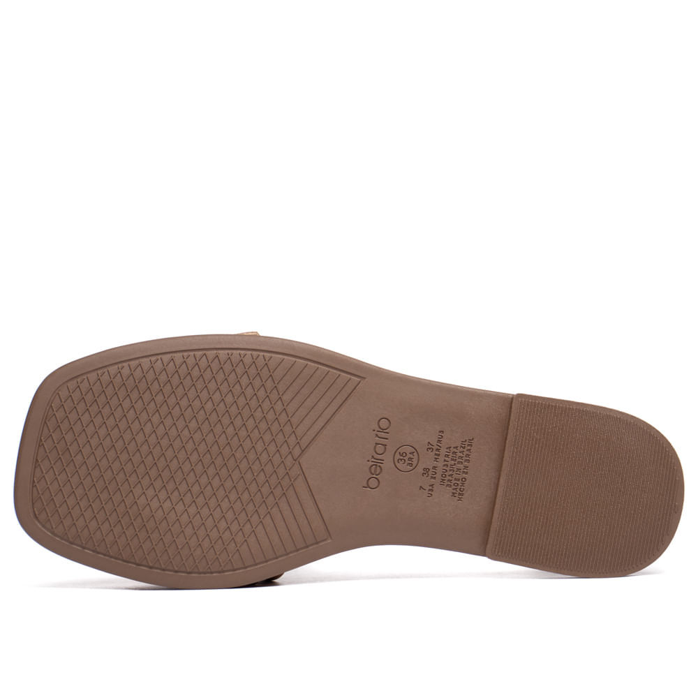 Detalhes do Chinelo Slide Feminino Beira Rio Napa Fivela Caramelo