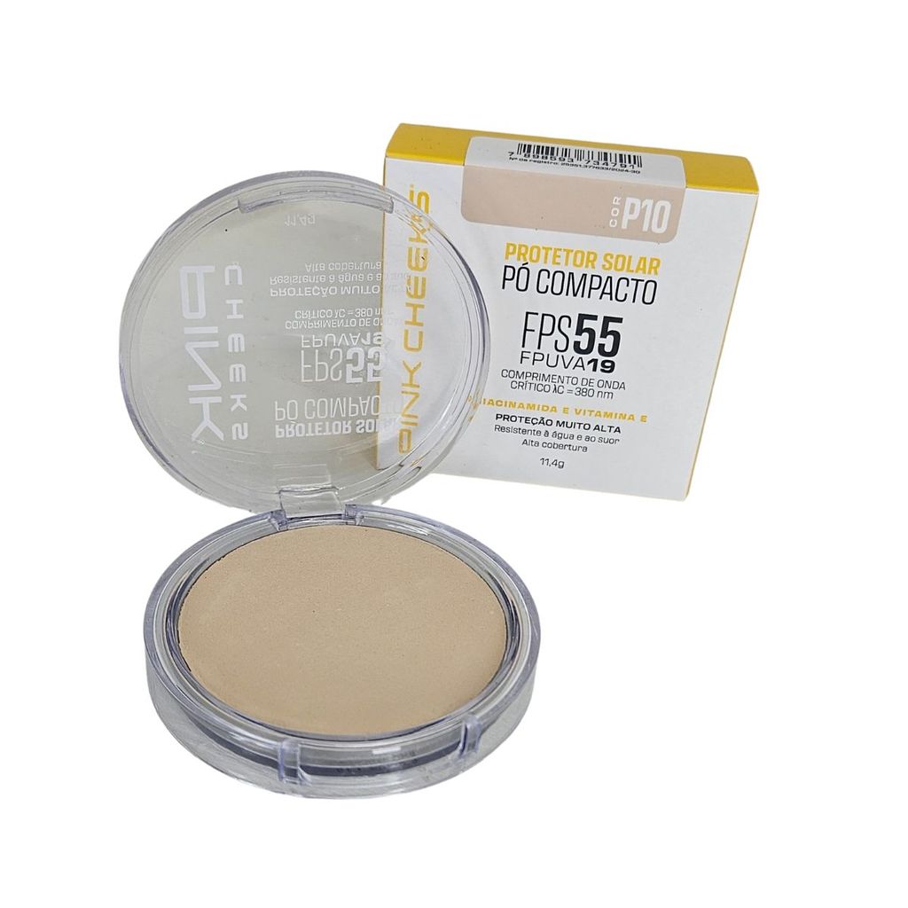 Pó Compacto com Proteção Solar FPS 55 Pink Cheeks P10