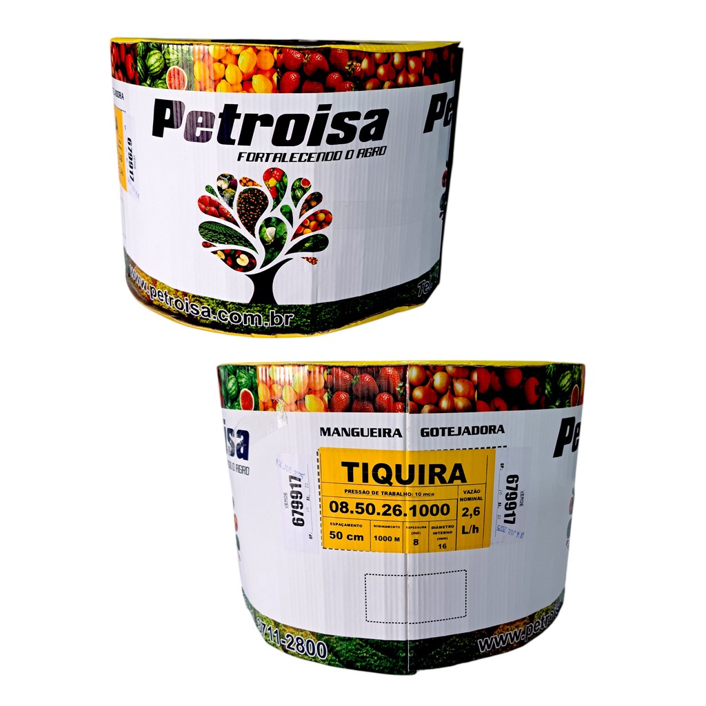 Mangueira Gotejamento Tiquira 50cm 1000m 2,60l/h 8mm Petroisa