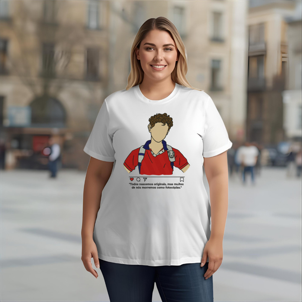 [Camiseta Premium em Algodão Puro]CC Camisa Bordada Santo Carlos Acutis Moda Fé Católica Cristã