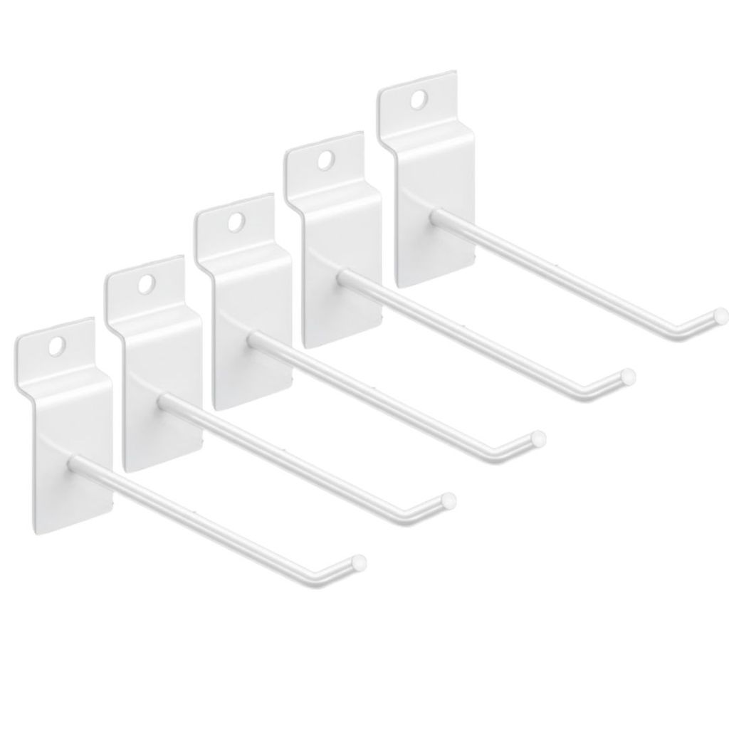 KIT 20 GANCHO PARA PAINEL CANALETADO COR BRANCO 15CM