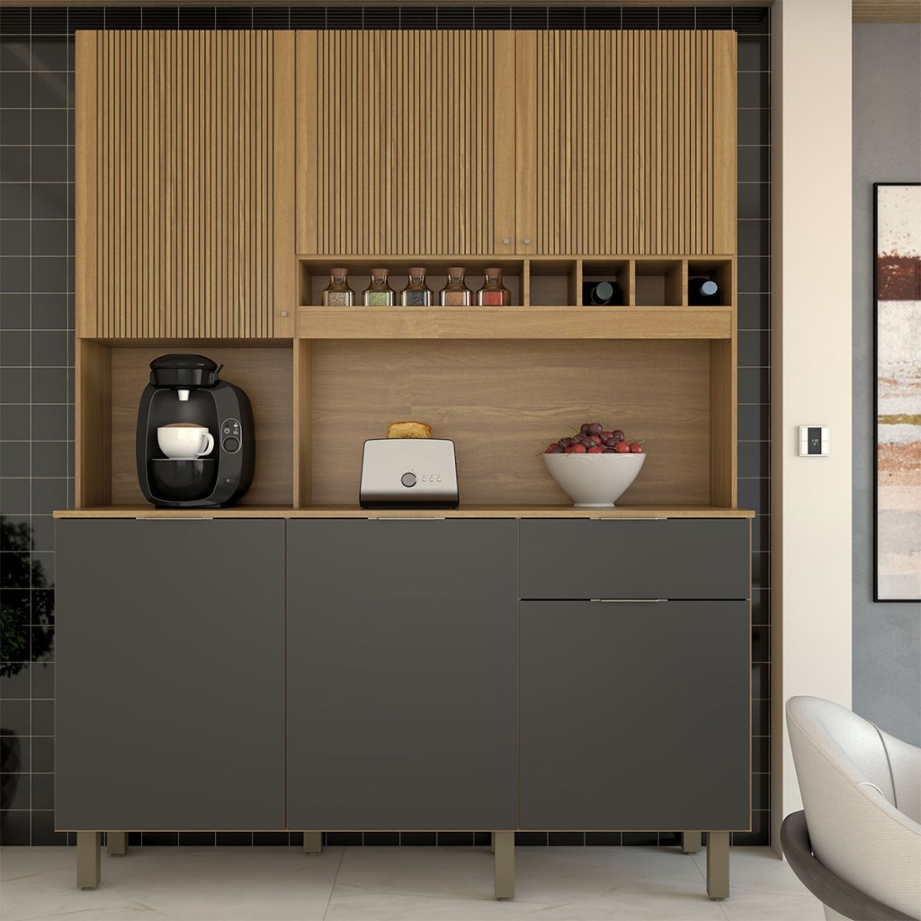 Cozinha Compacta Bela Arte 6 Portas 1 Gaveta 100% Mdf - Panorama Móveis