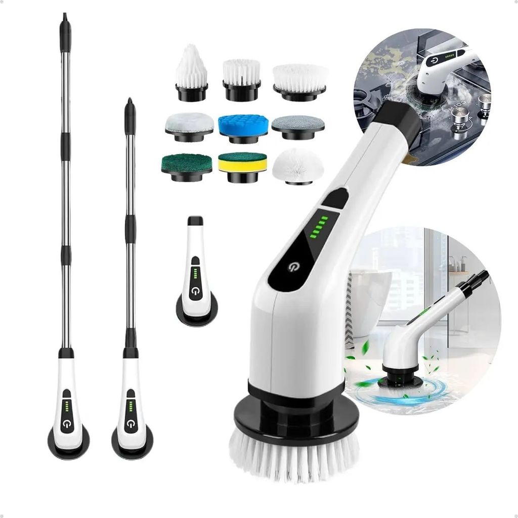 Escova de Limpeza Elétrica 9 em 1 USB Giratória Multi Funções