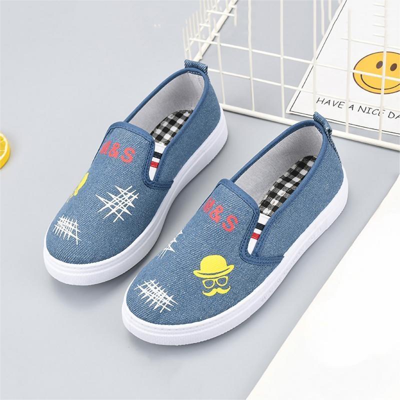 Crianças velho pequim lona Denim sapatos meninos Casual All-Match um Pedal bebê sola macia respirável menino sapatos de 