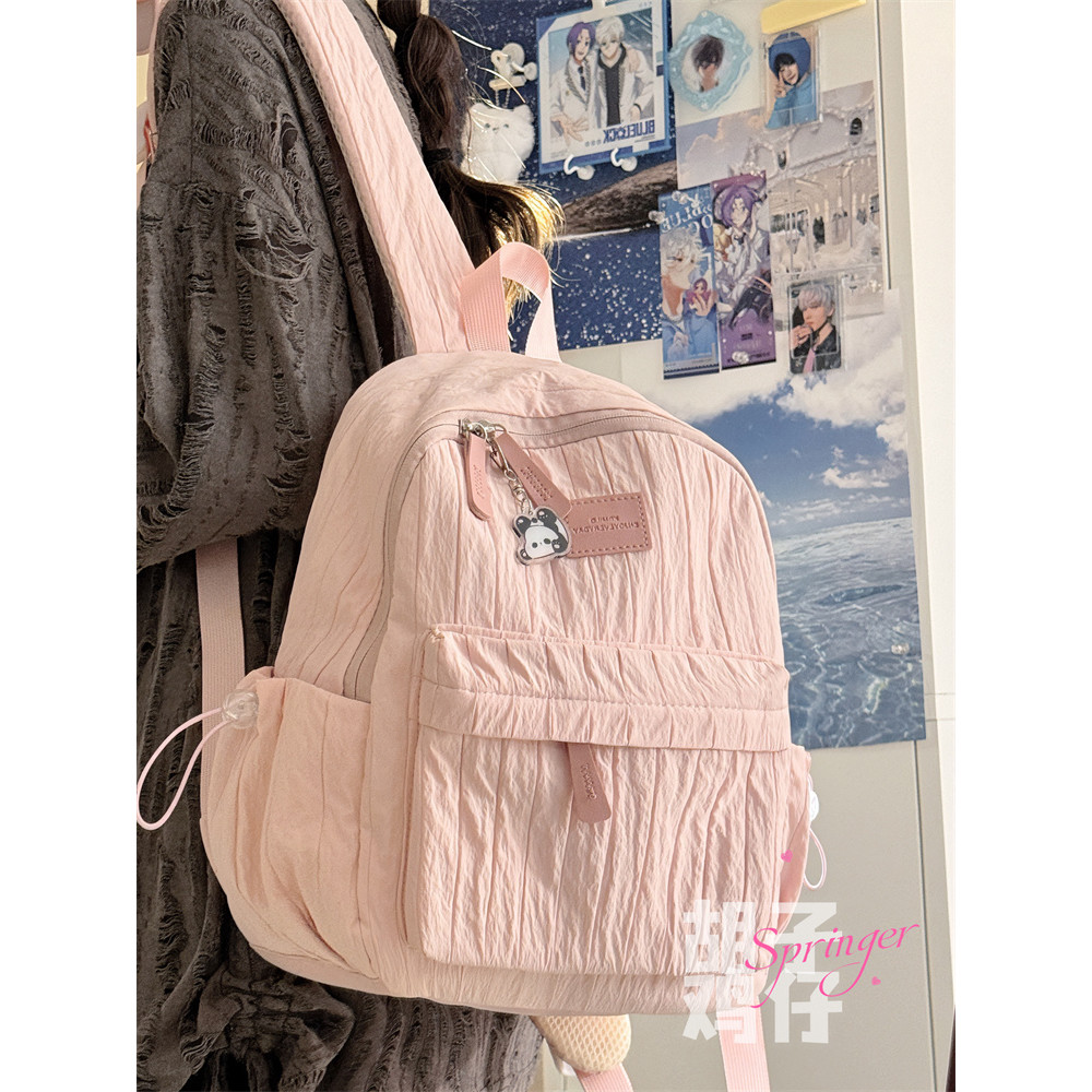 Bonito menina estudante pequena mochila simples All-Match cor sólida mini mochila leve classe viagem mini mochila