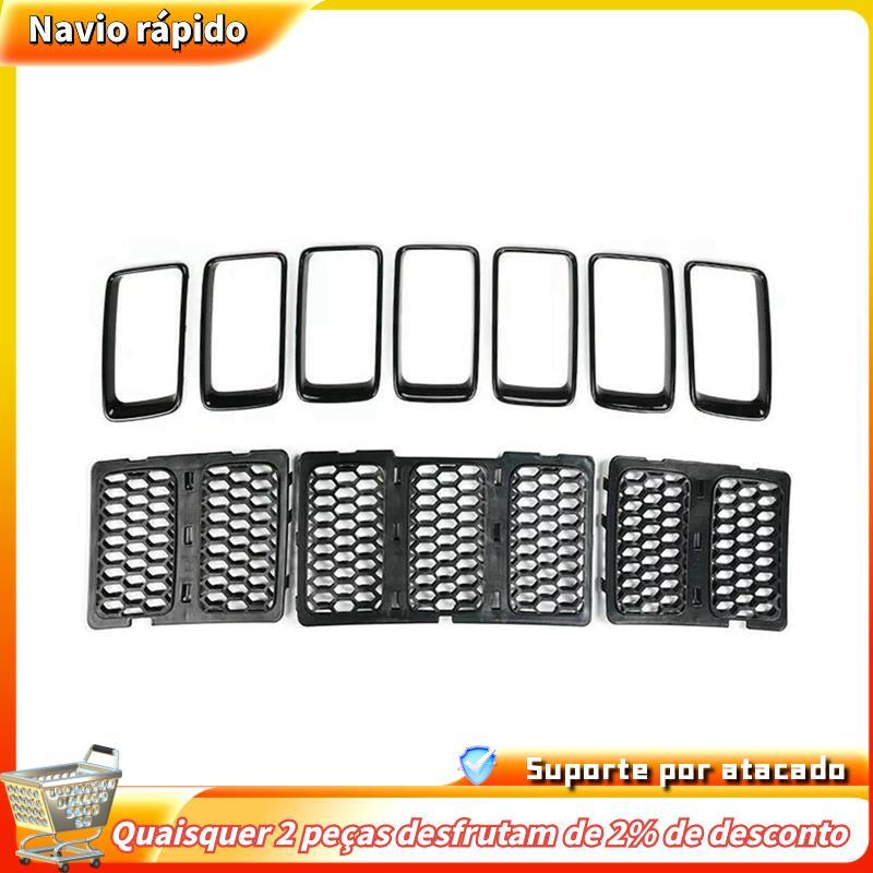 10x Kit De Capa De Acabamento De Malha De Anel De Inserção De Grade Frontal Para Grand 2014-2016