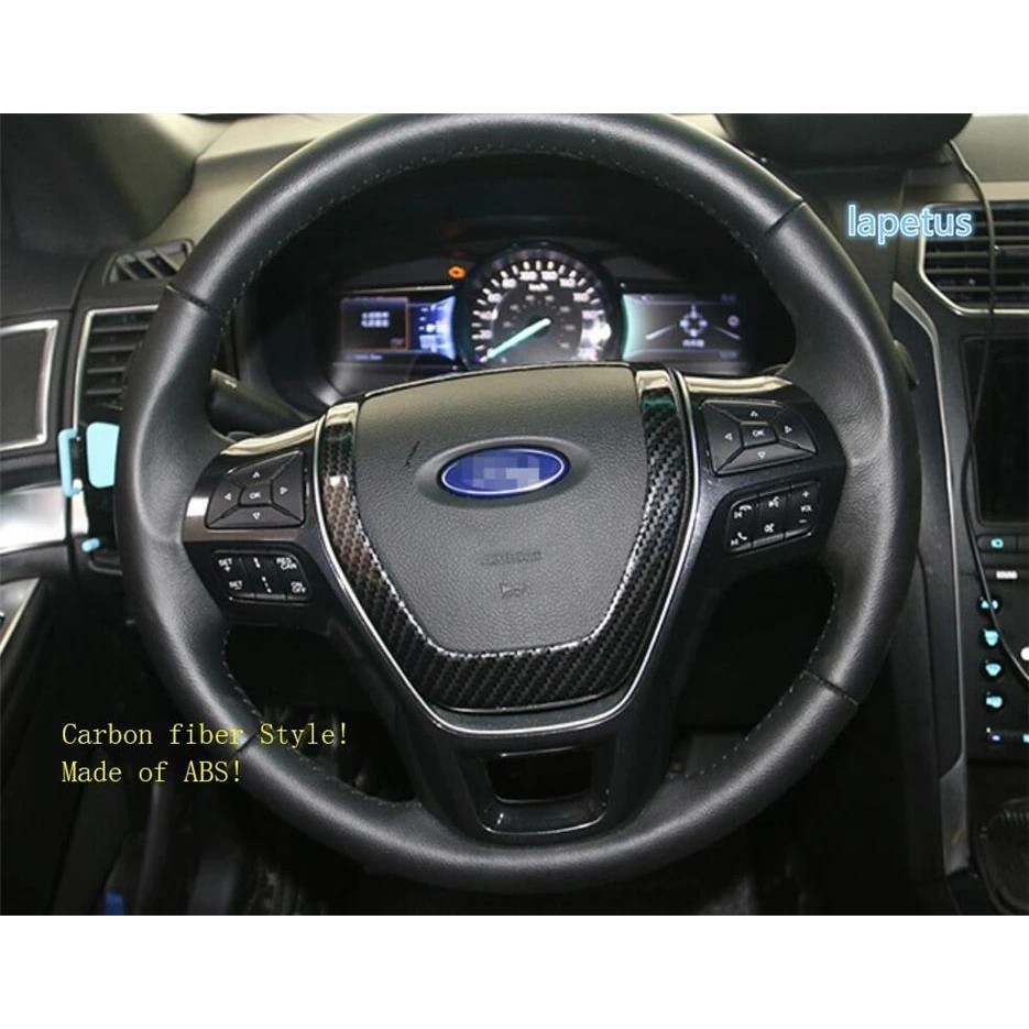 Acessórios Do Carro Botão Volante Decoração Quadro Capa Guarnição Para Ford Explorer 2016-2019 Fibra De Carbono Interior