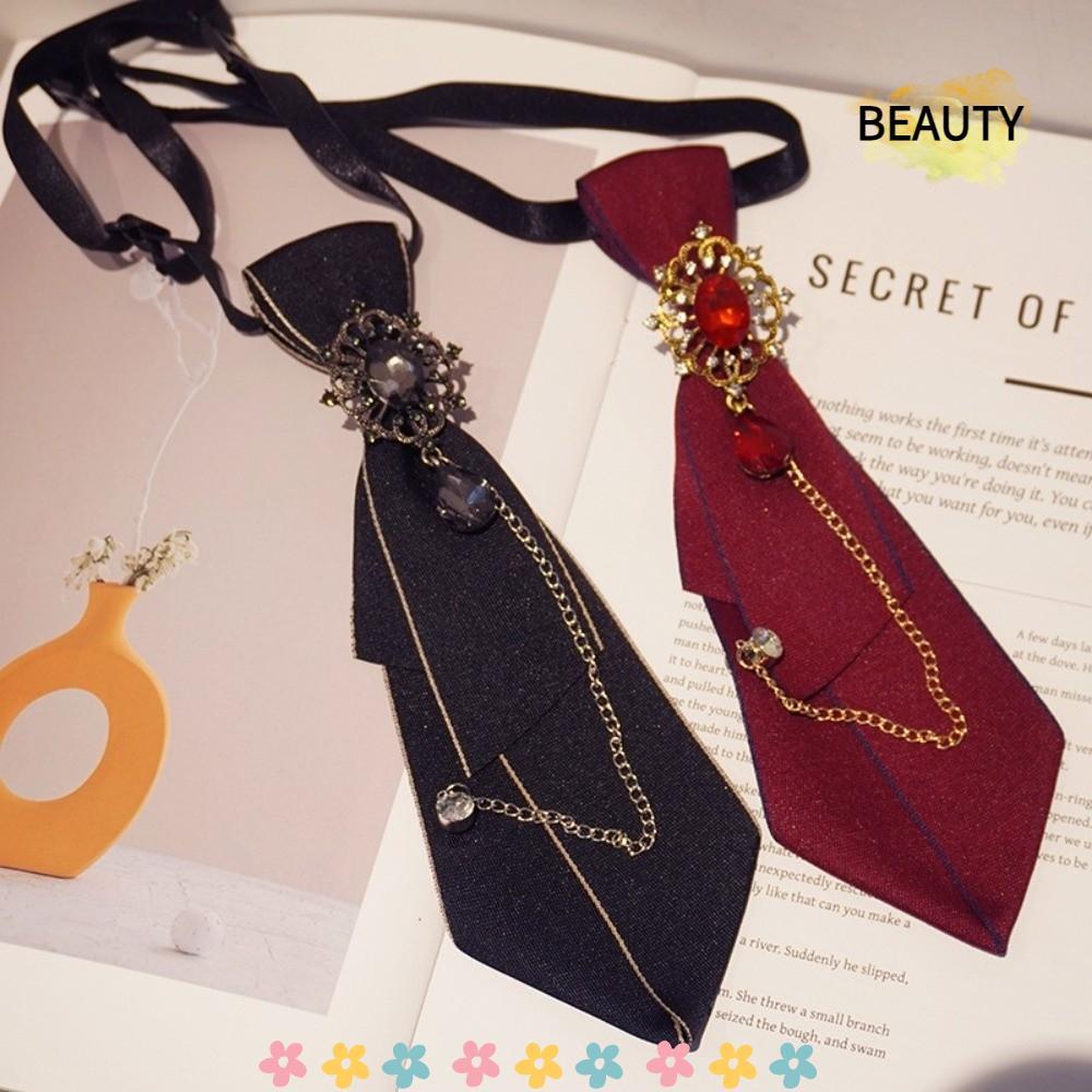 BEAUTYHOMEBR Gravata Borboleta , Ajustável Com Corrente De Strass , Metal Feminina Vintage , Escola