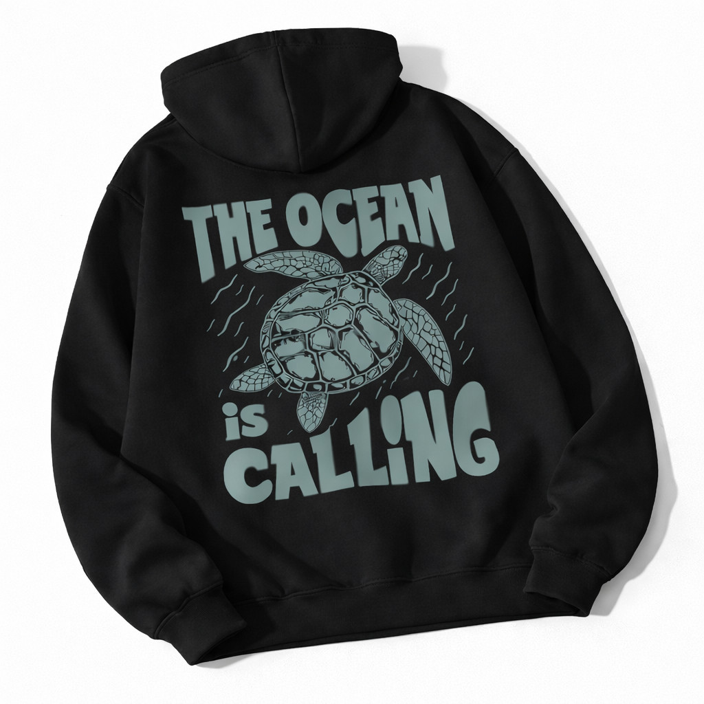 Promoção Moletom Canguru Premium Unissex Masculino Feminino Estampado Tartaruga Oceano Flanelado Gramatura 300 Inverno