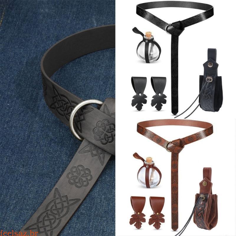 feelsaz Cinto Temático Medieval Com Bolsa De Cintura , Garrafa , De Couro PU , Fornecimento Para Festa De Halloween