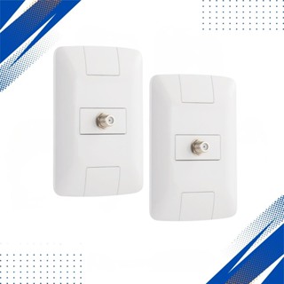 Kit 2 Conjunto 4x2 com 1 Tomada TV/SAT Coaxial Antena Tramontina Aria Branco em Oferta na Shopee