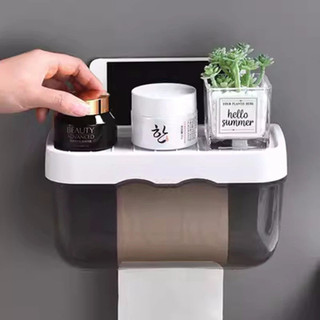 Suporte De Parede Banheiro Caixa Organizadora De Papel Higiênico Sem Furar Parede B-MAX 22CM grande