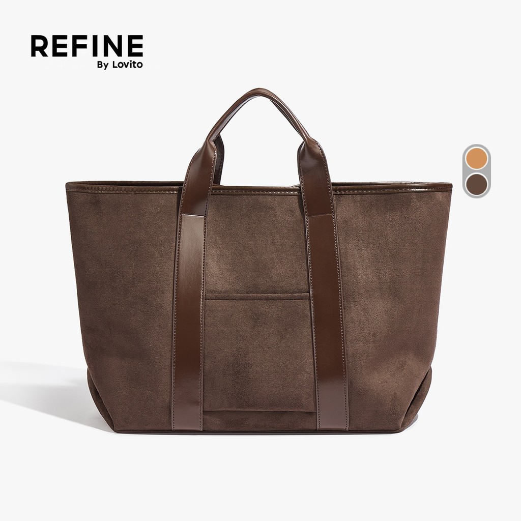 (Refine by Lovito) Bolsa Feminina Casual De Grande Capacidade Com Alça Superior Ideal Para Mãe E Filho LR25E010 em Oferta na Shopee