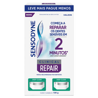 Creme Dental Sensodyne Clinical Repair Deep Clean 2 Unidades de 100g cada em Oferta na Shopee
