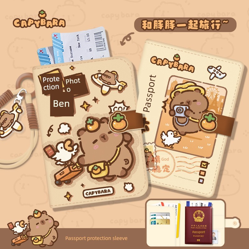 Bonito passaporte de embarque saco portátil documento de viagem livro de passaporte