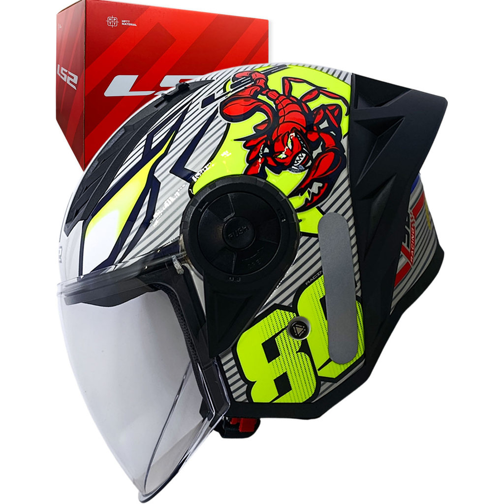 Capacete Ls2 OF616 Airflow II Sting Branco/ Amarelo Aberto