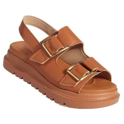 Sandália Feminina Modare Birken Tratorada com Fivelas Ultra leve Palmilha EVA - Caramelo
