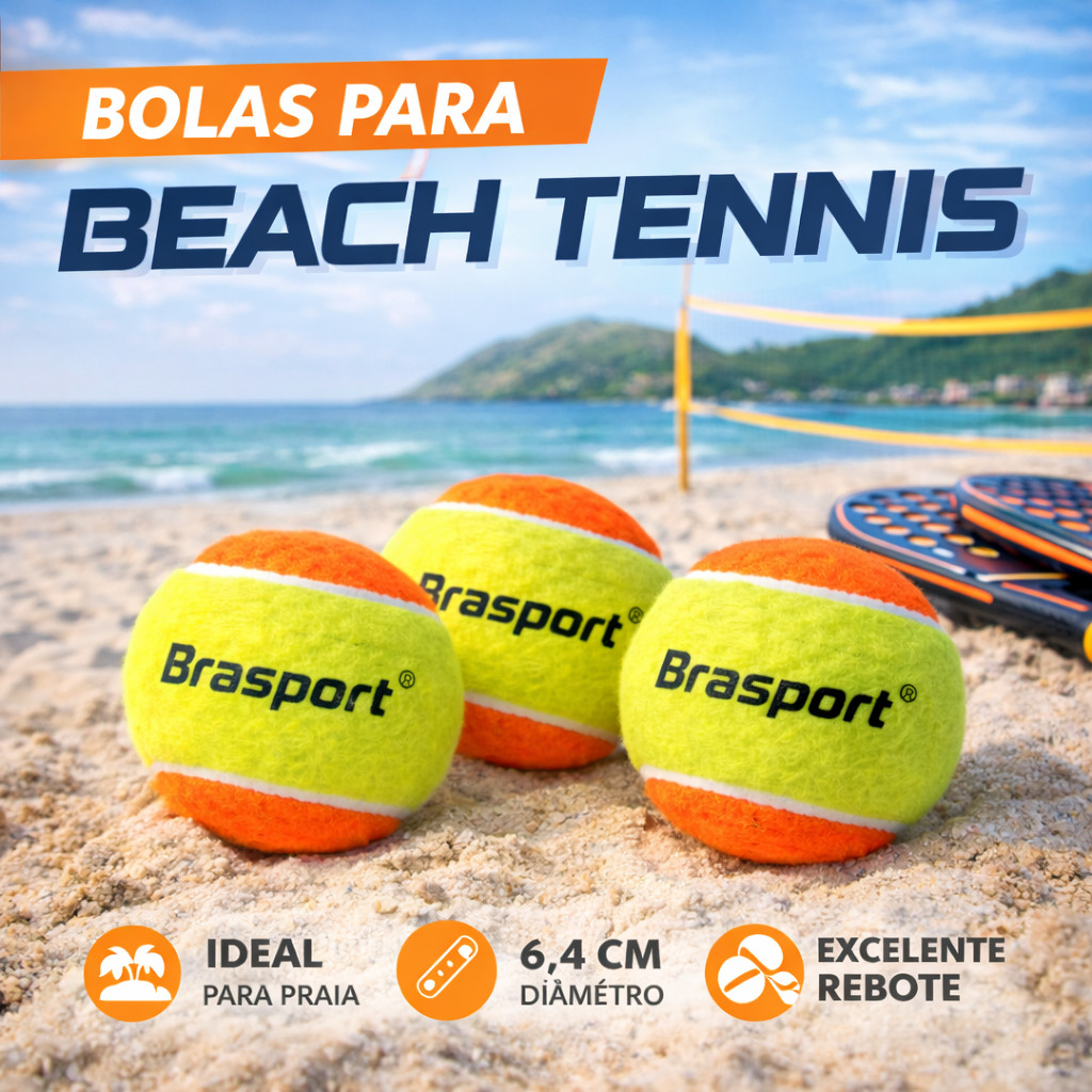 Kit 3 Bolas Beach Tennis Profissional Tenis De Praia Feltro