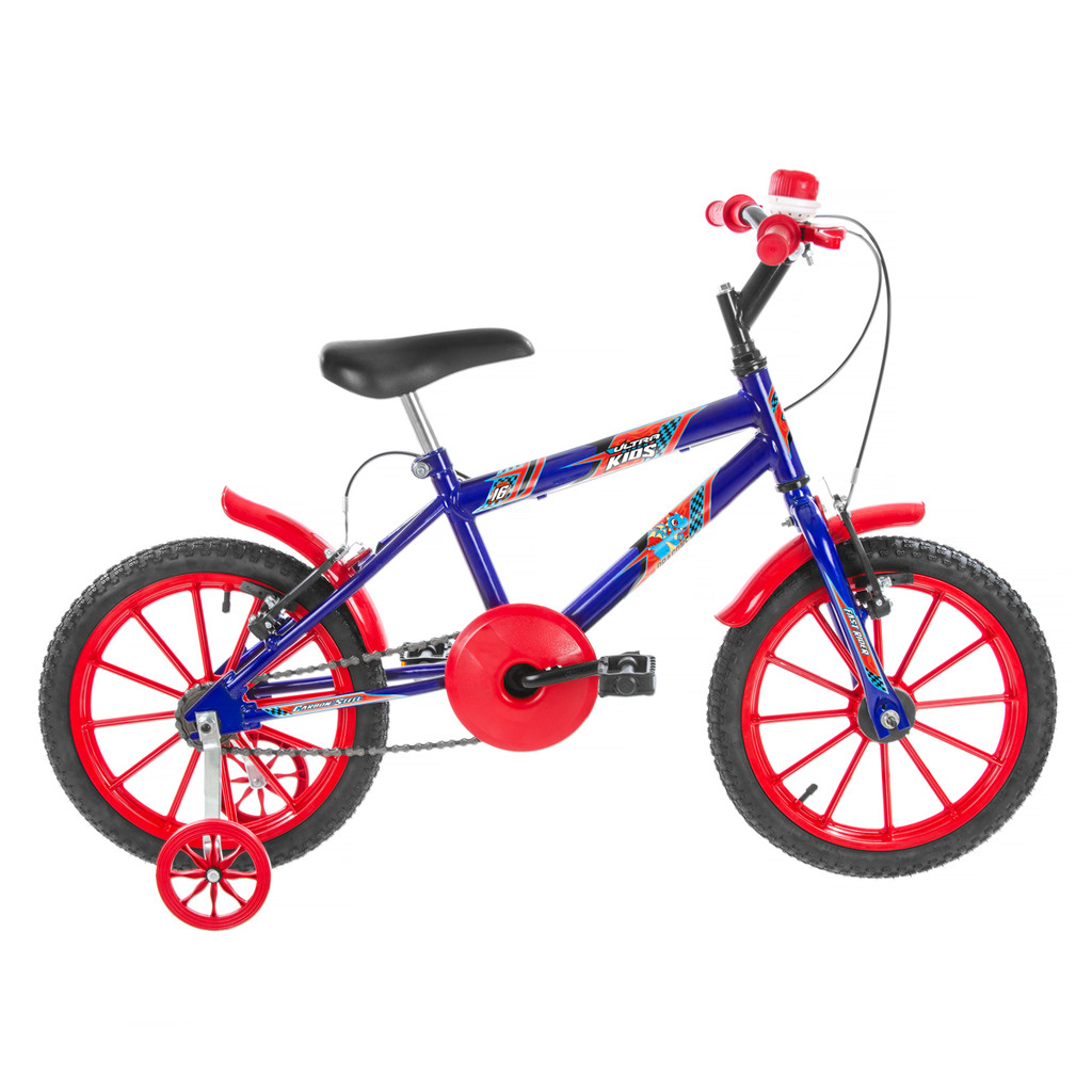 Bicicleta Infantil Aro 16 Ultra Bikes Kids Masculina e Feminina Com Rodinhas e Buzina Pro tork