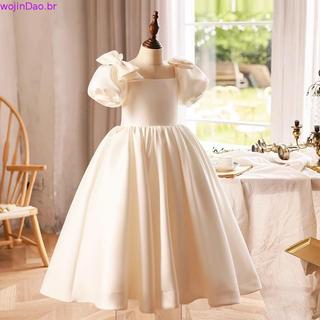 Pet Pet saia aniversário flor menina vestido de princesa menina vestido branco Piano menina passarela casamento High-End