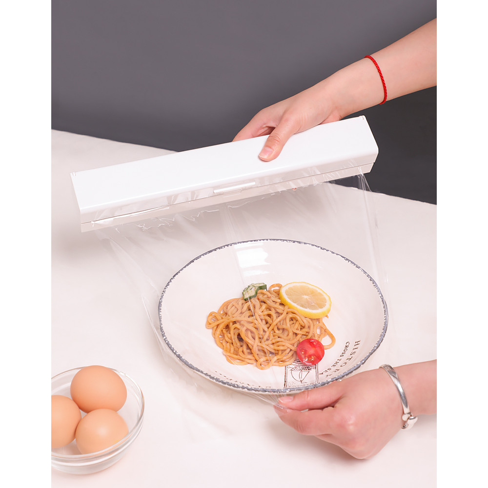 Papel de óleo de Silicone para envoltório plástico de alimentos para geladeira com cortador Caixa divisória Filme PE Fac