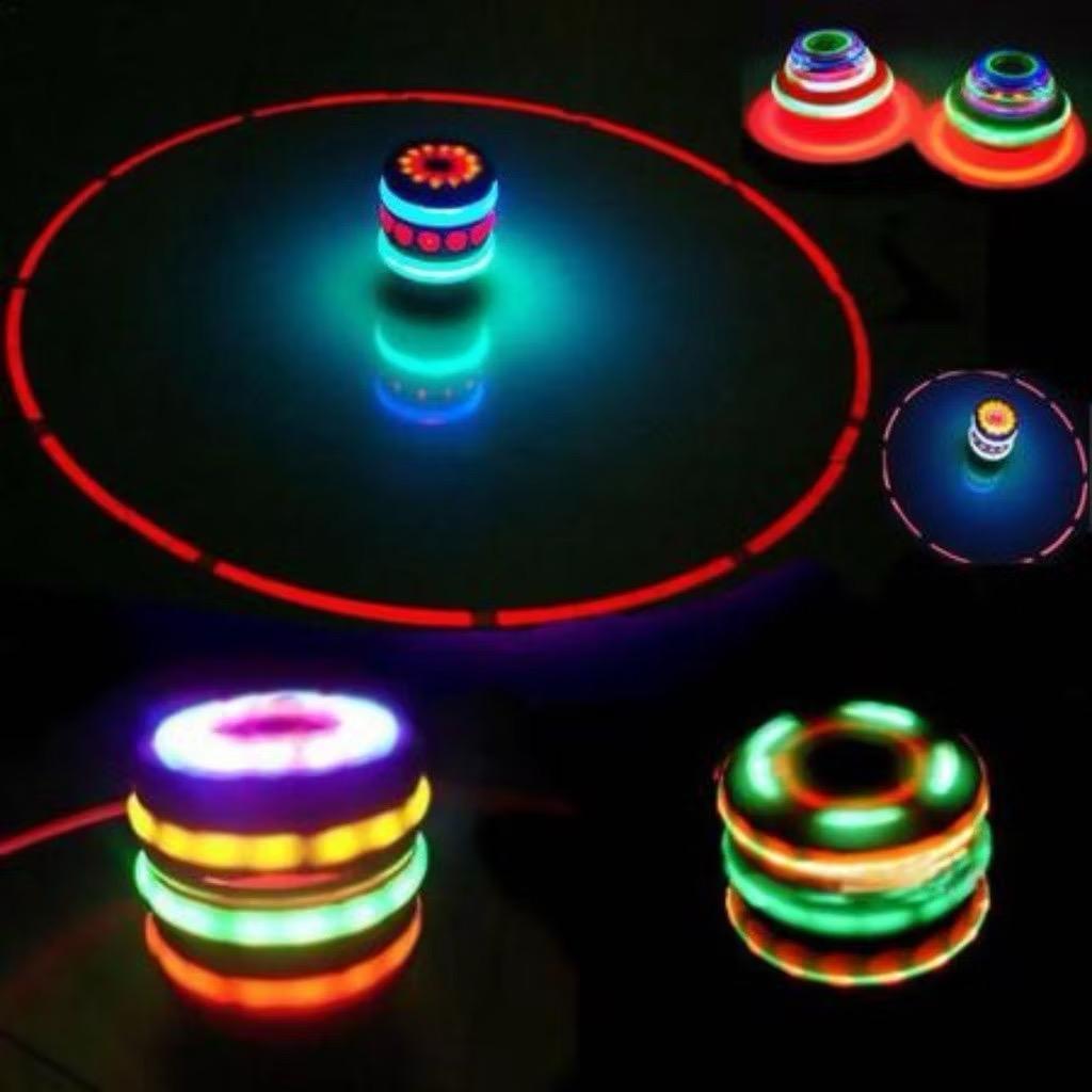 Pião Musical Luminoso Com Lançador Automatico Piao Com Luz e Som Laser Brinquedo Infantil para Meninos e Meninas thay