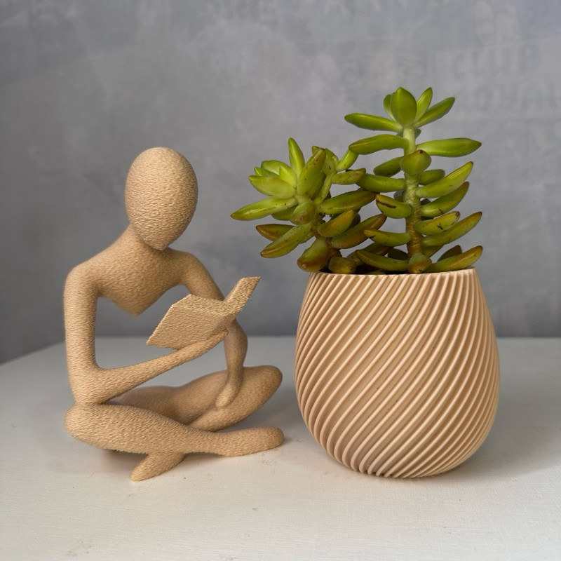 Estátua Livro + Vaso para Suculenta – Decoração Moderna