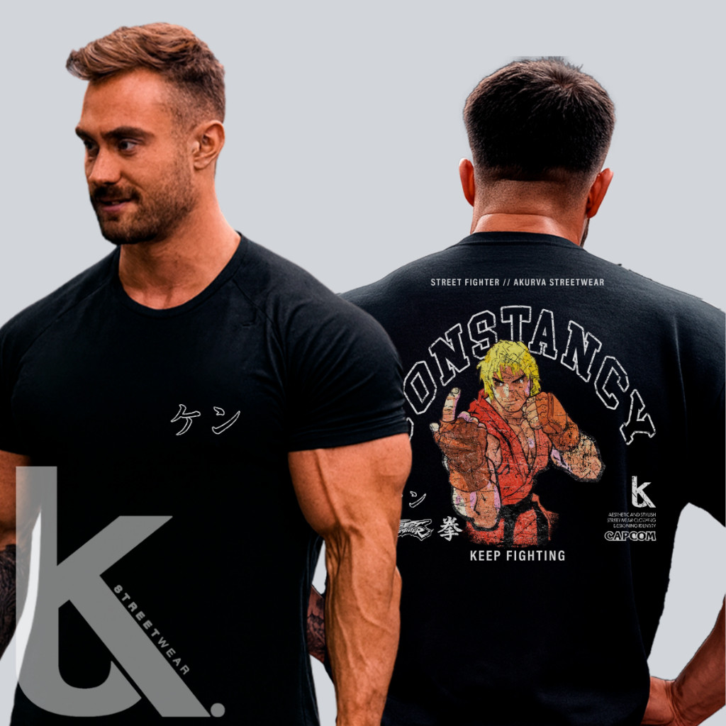 Camiseta Mr Olympia Academia Ken Street Fighter Constancy Streetwear Oversized Fisiculturismo